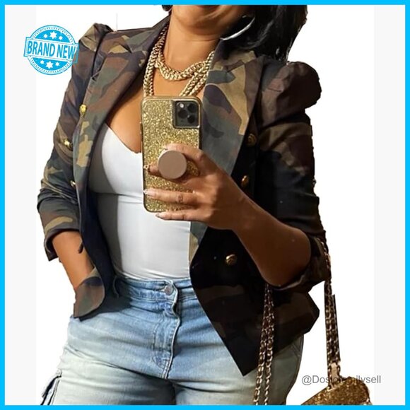 Casual Cropped Camo Jacket Long Sleeve Military Y2K Outerwear Lightweight
